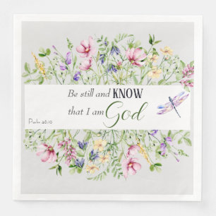 Serviette En Papier Verset biblique encourageant l'aquarelle botanique