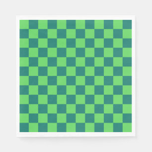 Serviette En Papier Vert bleu À damiers En vichy Motif