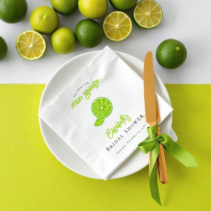 Serviette en papier vert citron pour la fête de ma