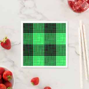 Serviette En Papier Vert Croix à carreaux Noir Buffalo Check