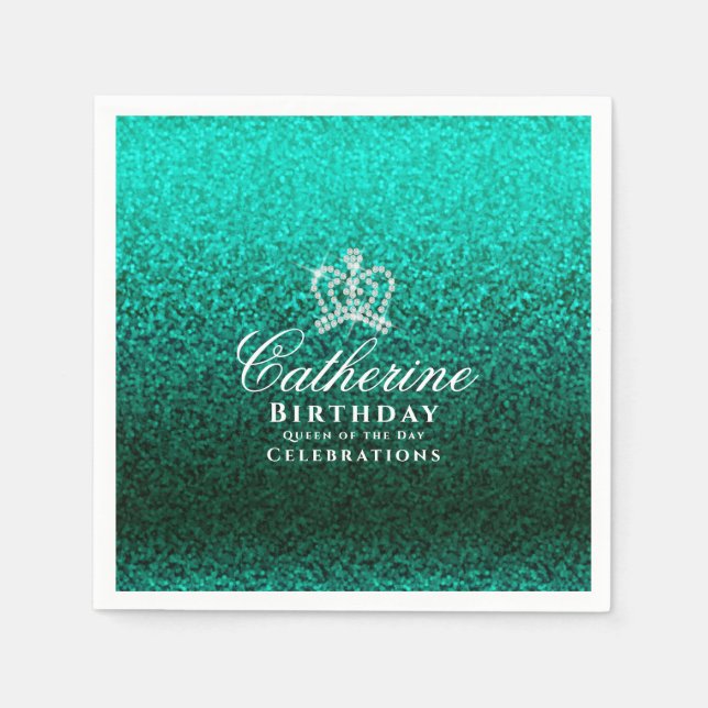Serviette En Papier Vert de la Couronne brillant (Devant)