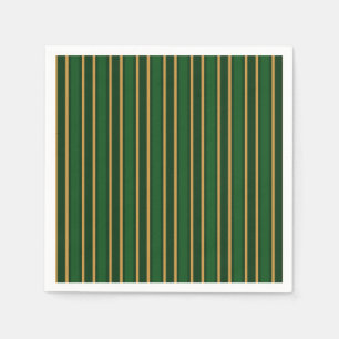 Serviette En Papier Vert de springbok et rayures de sucrerie d'or