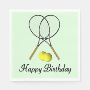 Serviette En Papier Vert de tennis d'anniversaire Sports