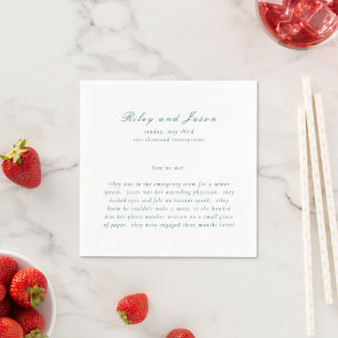 Serviette En Papier Vert émeraude élégant mariage propre