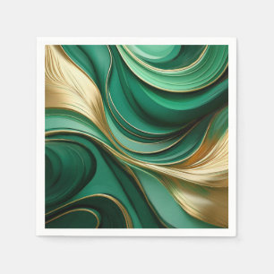 Serviette En Papier Vert et Or moderne