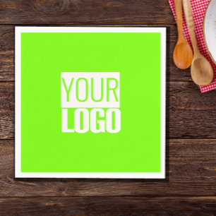 Serviette En Papier vert fluorescent - ajoutez votre logo