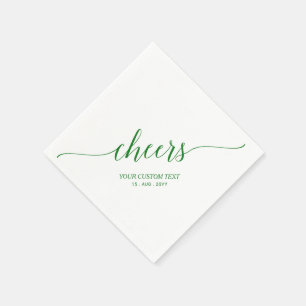 Serviette En Papier Vert Lettres Élégantes et Stylées Félicitations
