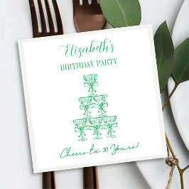Serviette En Papier Vert moderne Cheers à 30 ans Anniversaire serviett