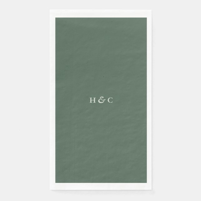 Serviette En Papier Vert moderne Sage Moss Plain Mariage simple (Devant)