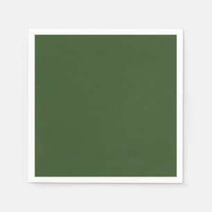 Serviette En Papier Vert mousse foncé couleur unie
