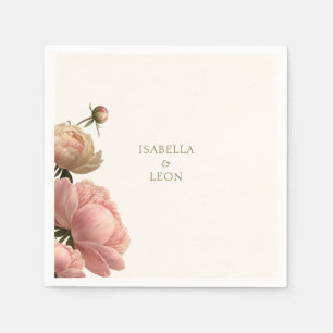 Serviette En Papier Vert olive et Mariage Rose Mariage