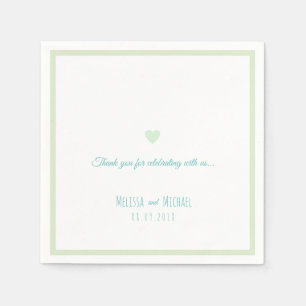 Serviette En Papier vert pâle et mariage turquoise clair