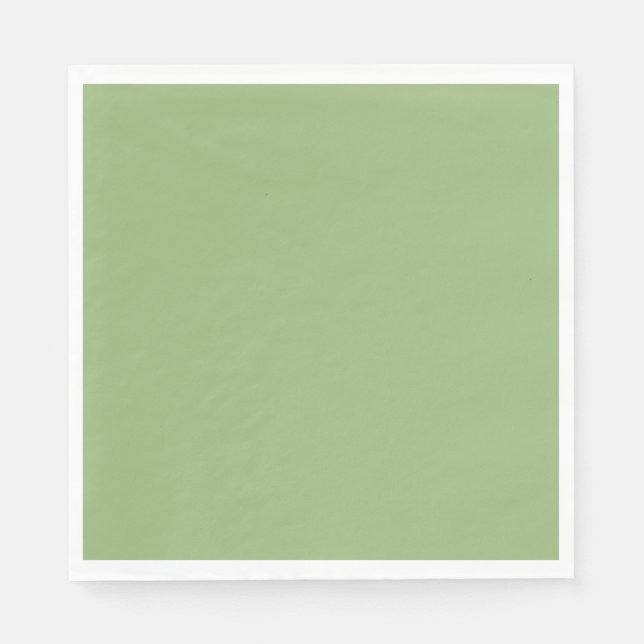 Serviette En Papier Vert sauge uni solide (Devant)