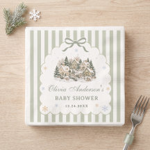 Vert sauge Village d'hiver Noël Baby Shower