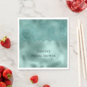 Serviette En Papier Vert Saumon Robe de Mariée Lace Shower