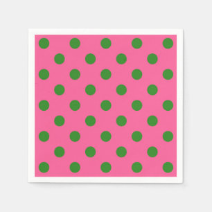 Serviette En Papier Vert sur rose Pois Design Motif