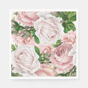 Serviette En Papier Vert Vintage rose pâle