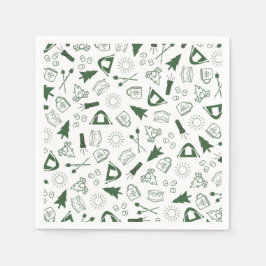 Serviette en papier verte Camp Bachelorette
