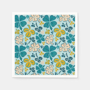 Serviette En Papier Verte Lucky Shamrock Clover Saint Patrick`s Day