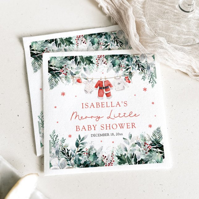 Serviette En Papier Vêtements de Noël pour bébés Joyeux petit Baby sho (Créateur téléchargé)