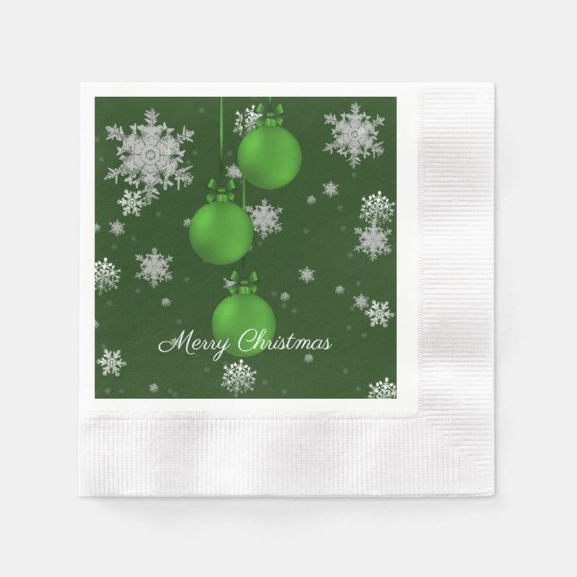 Serviette En Papier Vêtements de Noël Vert Papier Napkin (Devant)