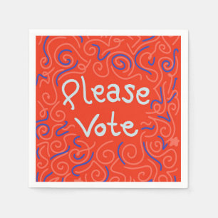 Serviette En Papier Veuillez voter Napkins