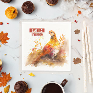 Serviette En Papier Vibes d'automne Pheasant - fête d'anniversaire -