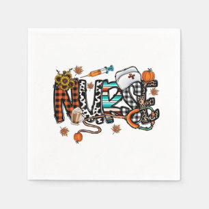 Serviette En Papier Vibes D'Automne Qui Infirmière Vie Infirmière Auto