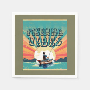 Serviette En Papier Vibes de pêche Aventures en plein air