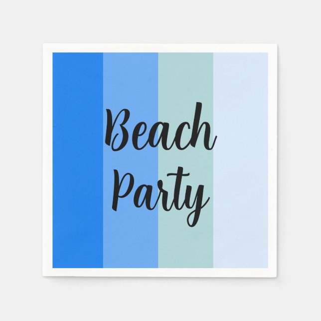 Serviette En Papier Vibes De Plage, Bleues (Devant)