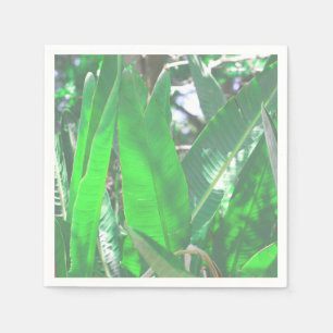 Serviette En Papier Vibes d'été Banana Tree Feuilles vert pâle