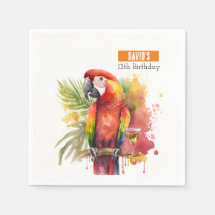 Serviette En Papier Vibes d'été Parrot - Fête d'anniversaire -