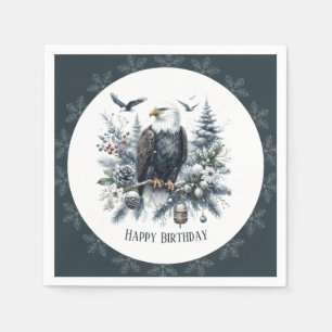 Serviette En Papier Vibes d'hiver Aigle chauve - Anniversaire