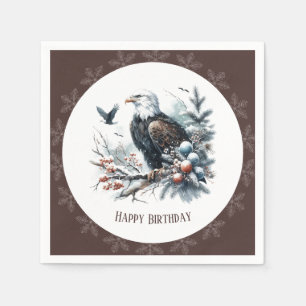 Serviette En Papier Vibes d'hiver Aigle chauve - Anniversaire