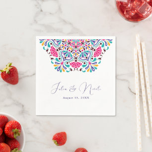 Serviette En Papier Vibrant mexicaine Fiesta Style Mariage arc-en-ciel