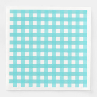 Serviette En Papier Vichy Bleu Ciel