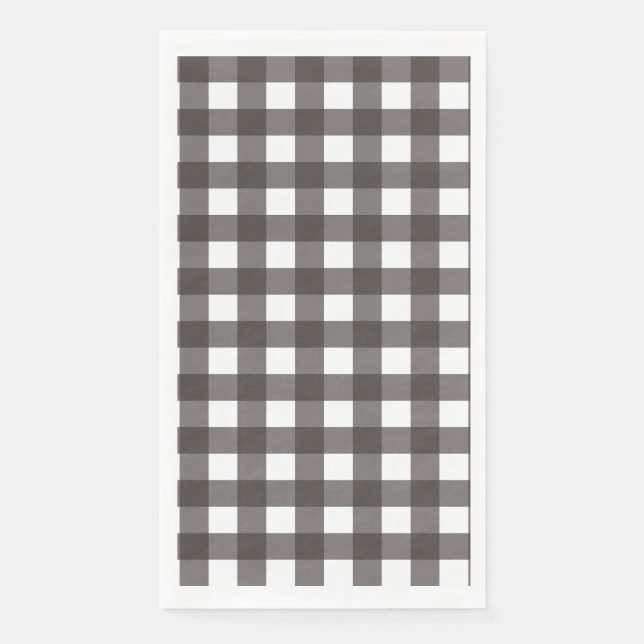 Serviette En Papier Vichy Gris anthracite (Devant)