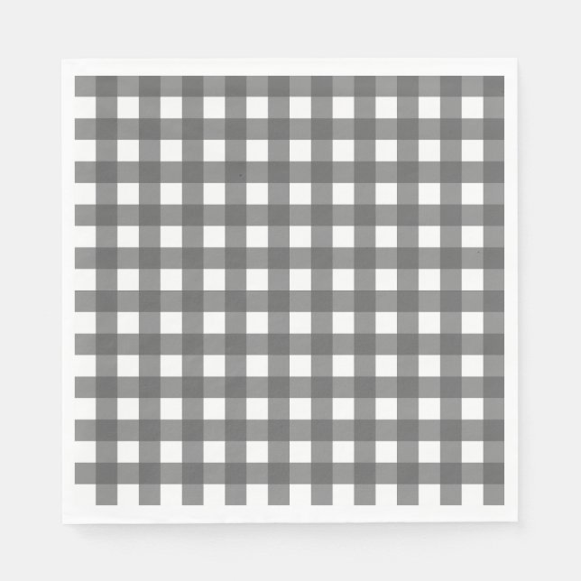 Serviette En Papier Vichy Gris clair (Devant)