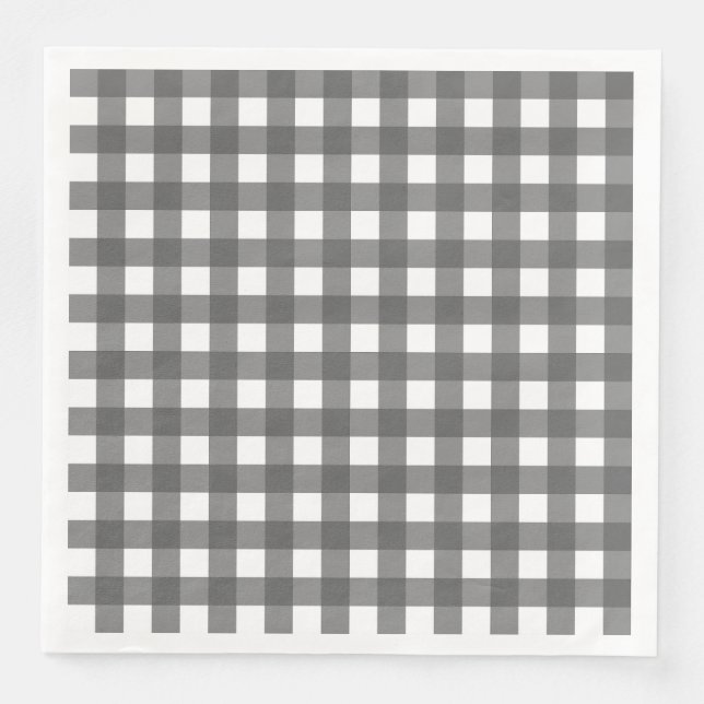 Serviette En Papier Vichy Gris clair (Devant)