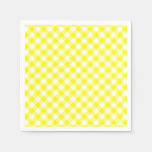 Serviette En Papier Vichy Jaune