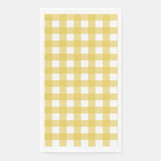 Serviette En Papier Vichy Jaune clair (Devant)