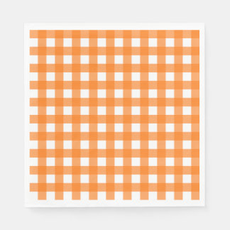 Serviette En Papier Vichy Orange
