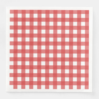 Serviette En Papier Vichy Rouge