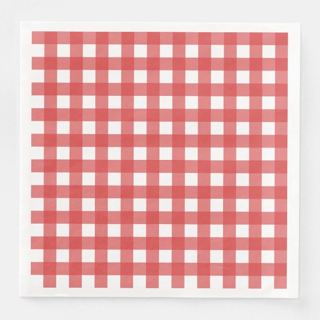 Serviette En Papier Vichy Rouge (Devant)