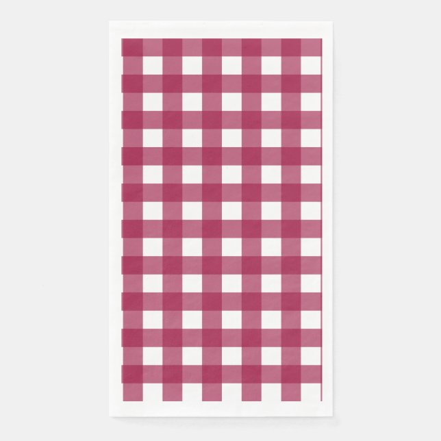 Serviette En Papier Vichy Rouge Cerise (Devant)