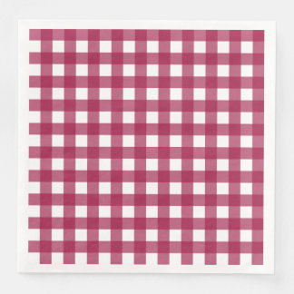 Serviette En Papier Vichy Rouge Cerise