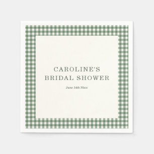 Serviette En Papier Vichy Vert Sage Mariée Date Lancement Mariage