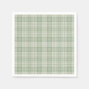 Serviette En Papier Vichy vert sauge clair