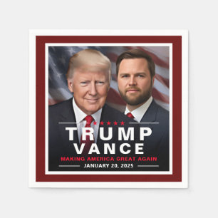 Serviette En Papier Victoire de Trump Vance Jour de l'Inauguration Col