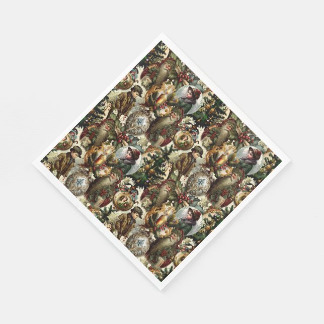 Serviette En Papier Victorian Christmas Elegance  (Coin)